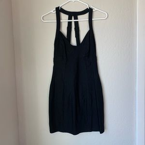 Black buckled cocktail dress